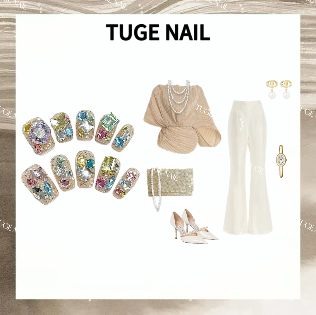 TugeNail“潘多拉”【施家全华】秋冬满钻超闪美甲设计师穿戴甲小鱼儿