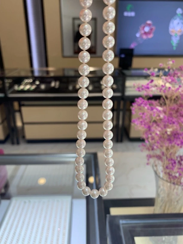 天然海水珍珠6.5-7mm天女系列极光近正圆