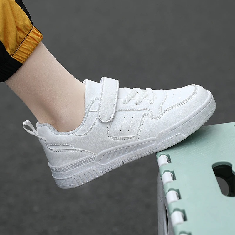 新款男童小白鞋中大童四季透气小学生白色儿童板鞋男孩校园白鞋