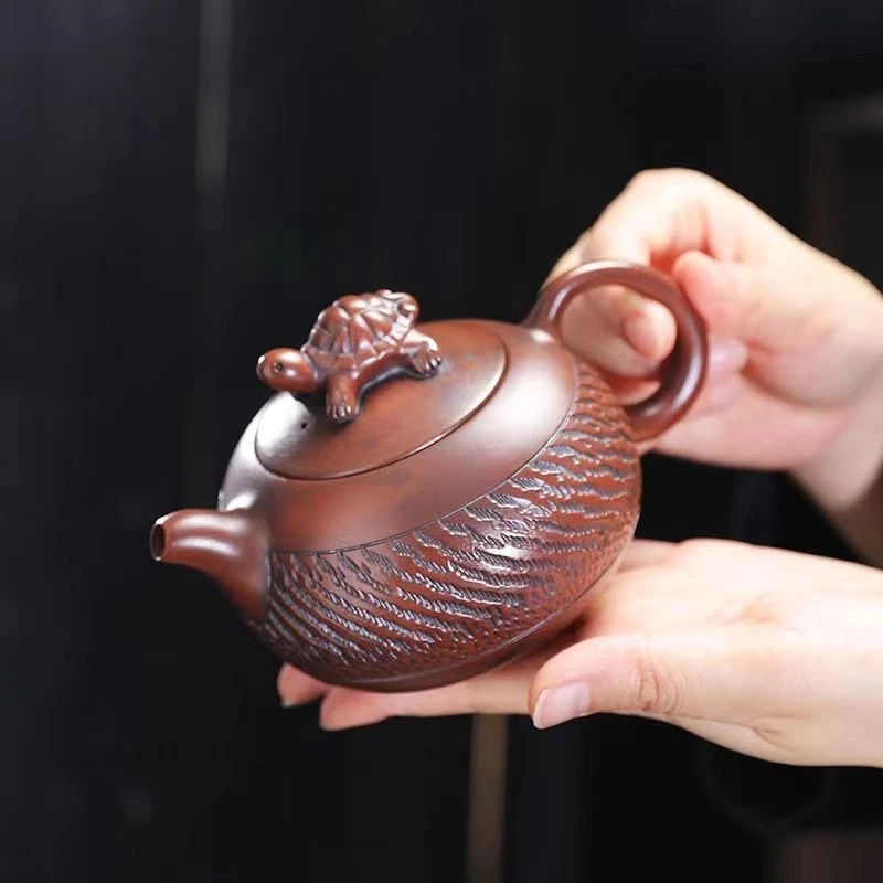 九霓-紫陶福龟西施壶250ml礼盒装 ZH151