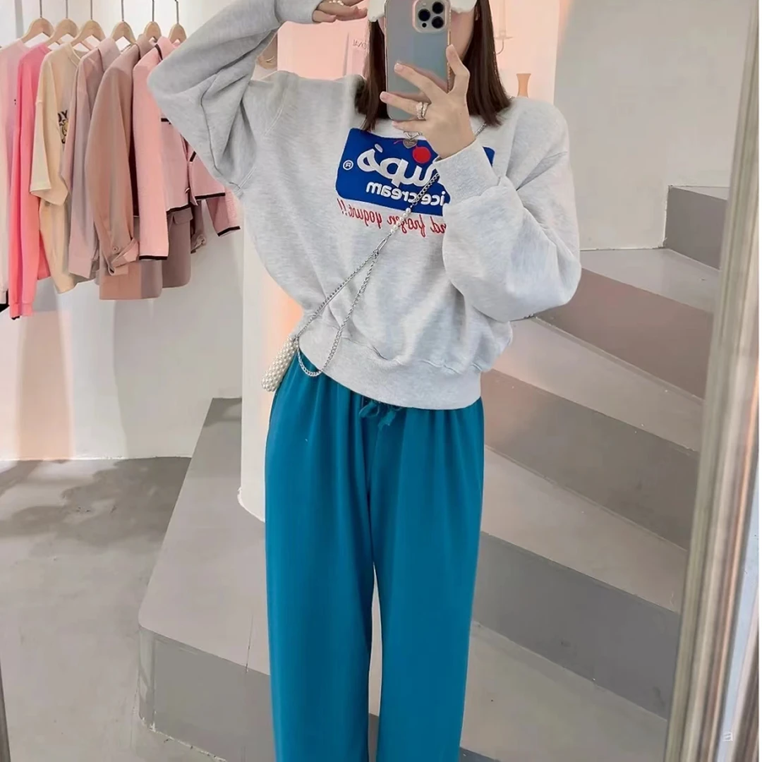 652-韩国订单秋款糖果色面膜棉亲肤休闲裤卫裤