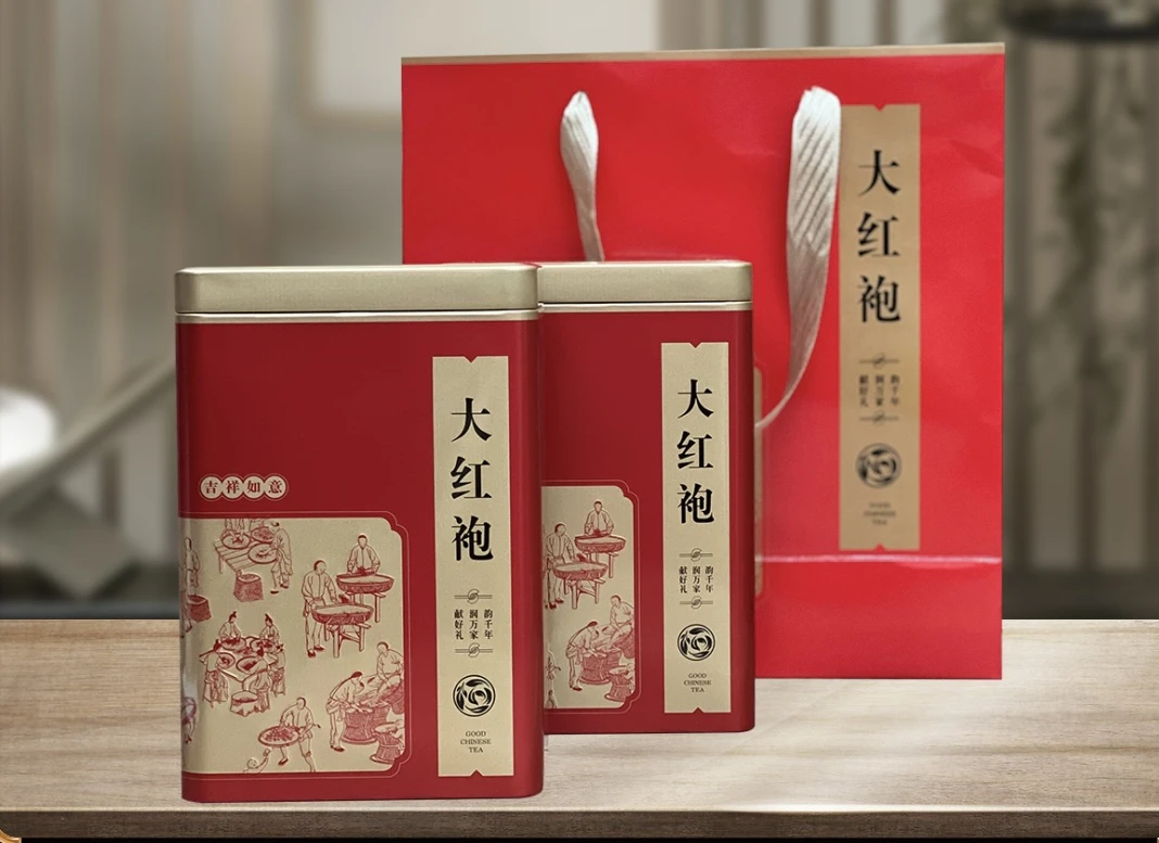 大红袍足火浓香型口粮茶乌龙罐装礼盒装