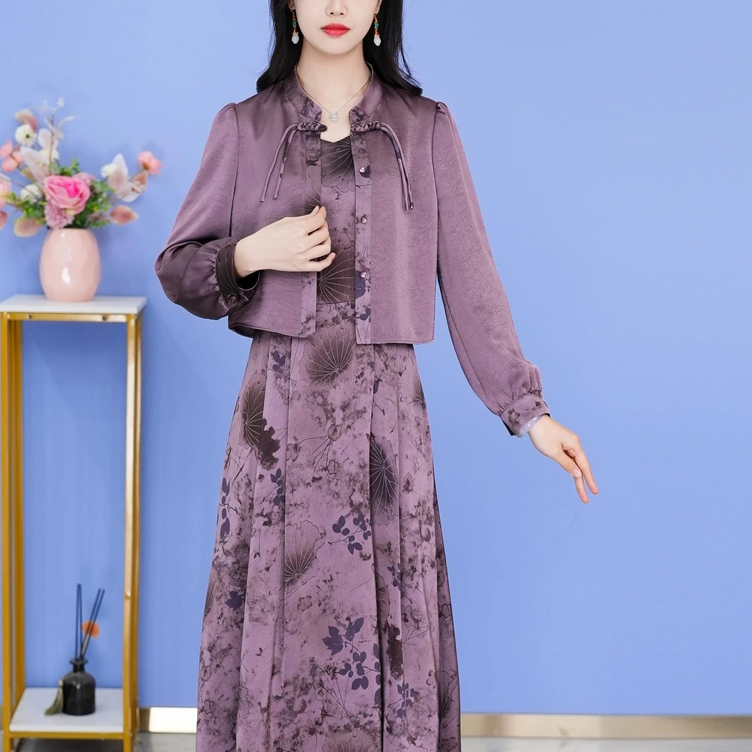 【SJYC086】春季新款套装裙两件套时尚优雅减龄洋气套装