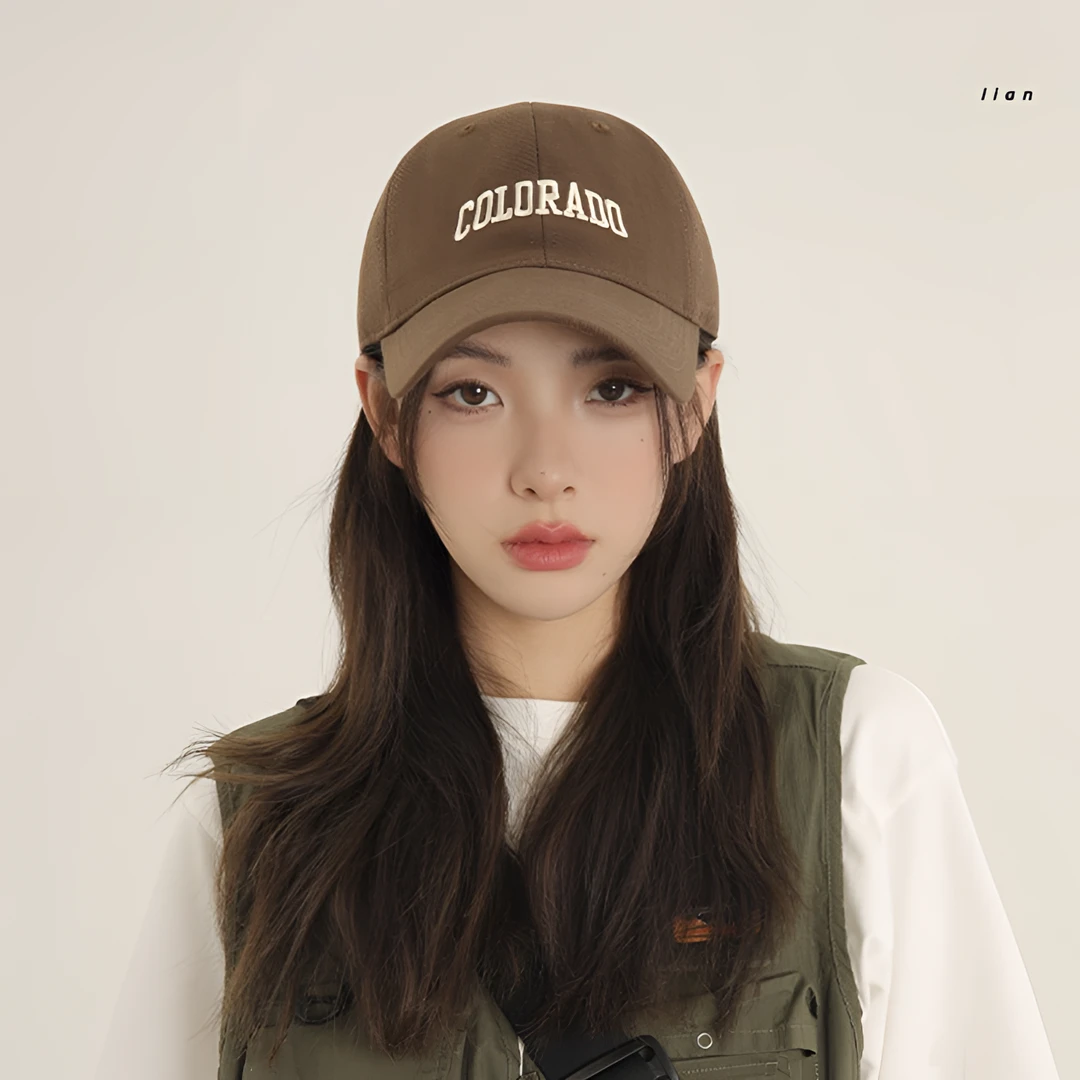 帽子时尚鸭舌帽显脸小爆款网红硬顶大头围大帽檐咖啡色棒球帽百搭