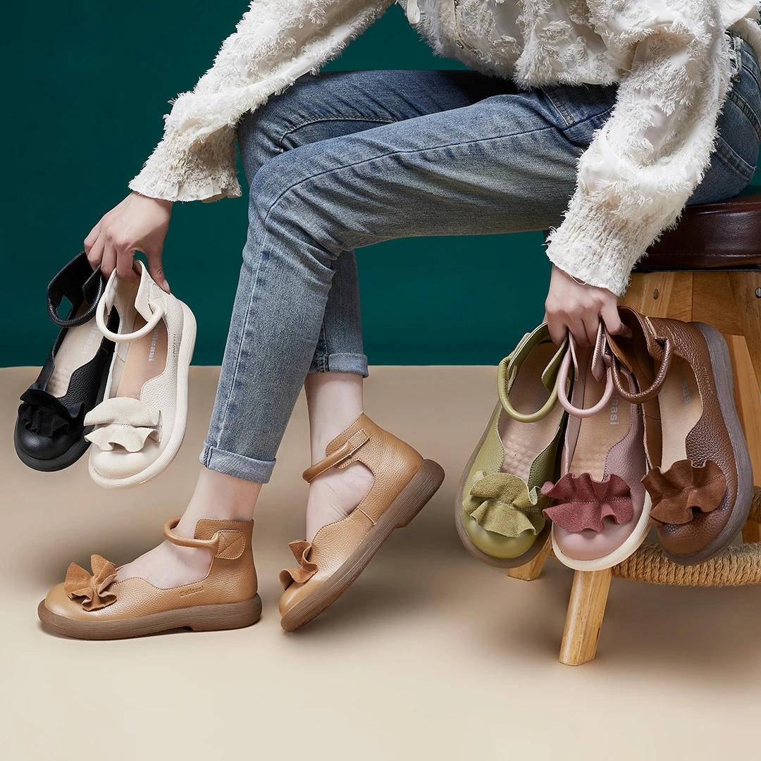 | 遇见-繁花似锦 | OL377头层牛皮2025软底防滑低跟百搭高级感