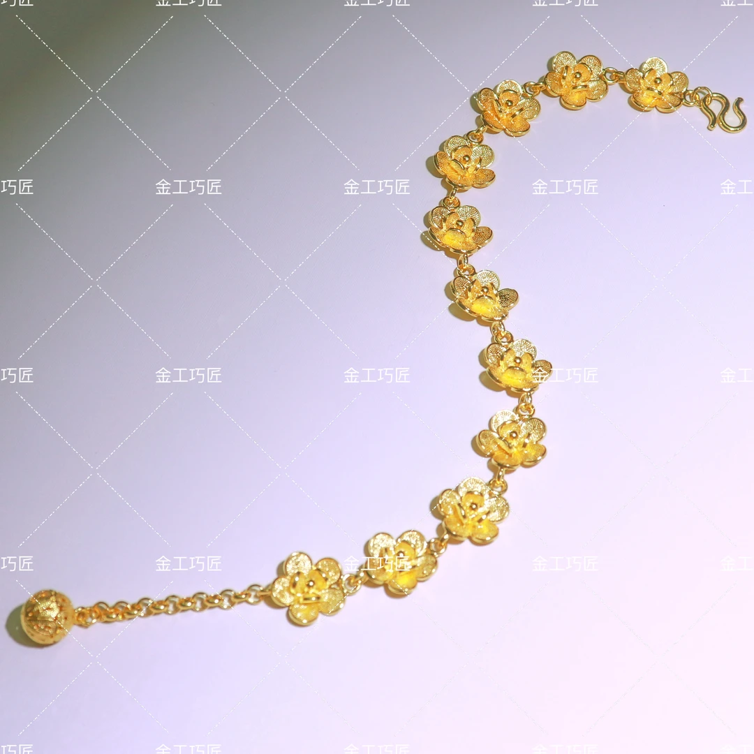 足银手链 富贵花手链 包金工艺 经典 潮流 轻奢