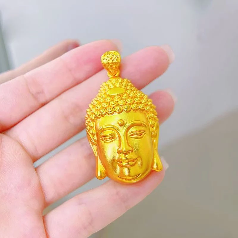 合金吊坠 时尚新款挂坠大小佛头金色手工空心项坠男饰品佛头吊坠