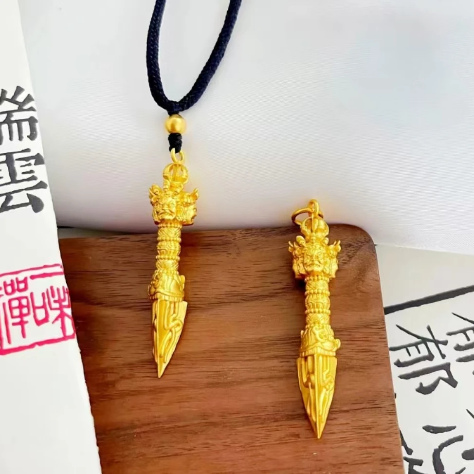 合金吊坠 金刚杵吊坠金色挂坠项链