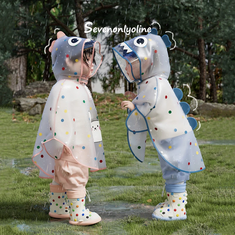 彩虹豆儿童斗篷雨衣男童新款小学生上学专用防水幼儿园雨披女孩