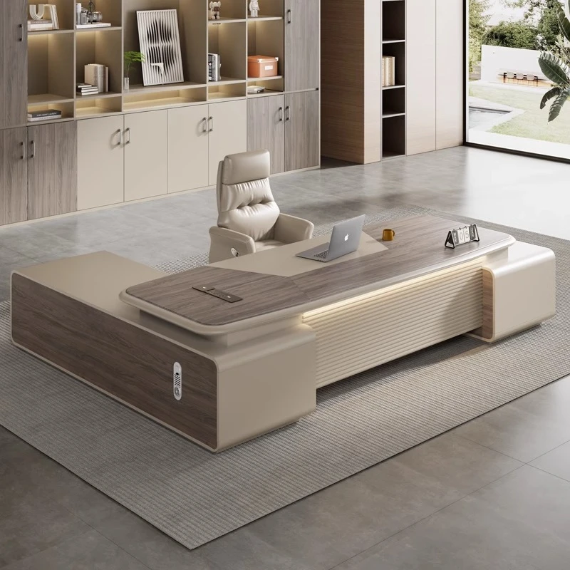 办公家具高档办公桌椅组合烤漆老板桌大班台轻奢经理室总裁桌大气