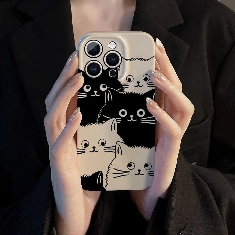 多只猫咪适用苹果13/14promax手机壳12全包11华为/oppo/vivo/小米