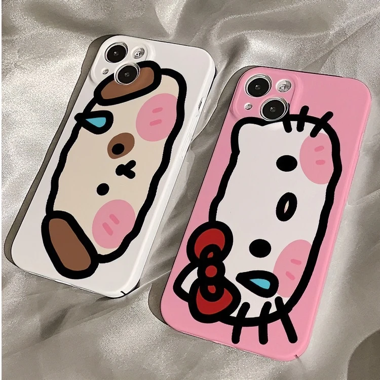 粉底猫咪适用苹果13/14promax手机壳12全包11华为/oppo/vivo/小米