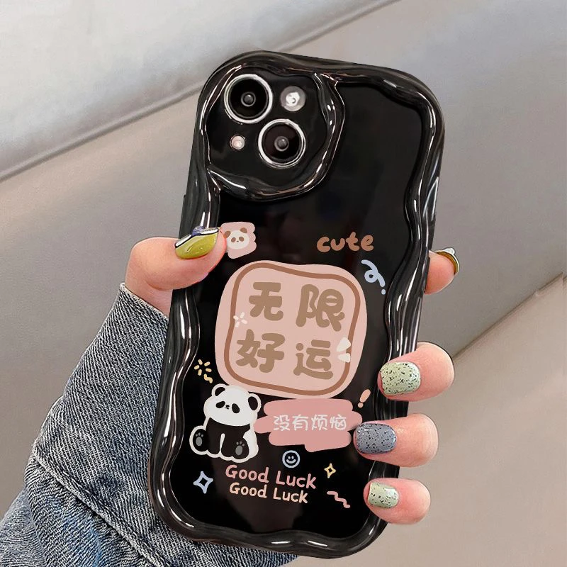 坐立熊猫适用苹果14/15promax手机壳13全包12华为/oppo/vivo/小米