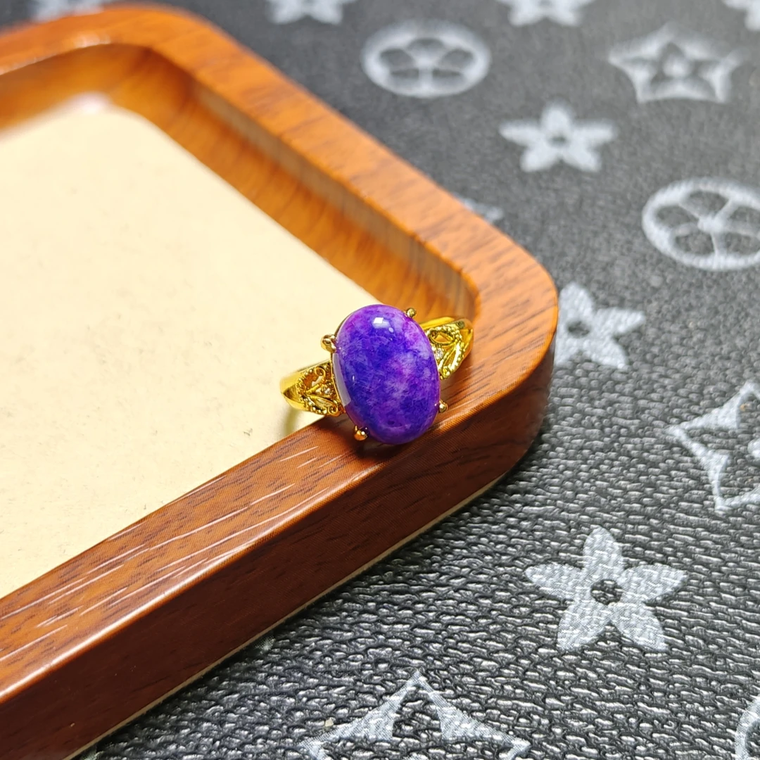 [停业清货]国风紫俱来戒指开口戒-130