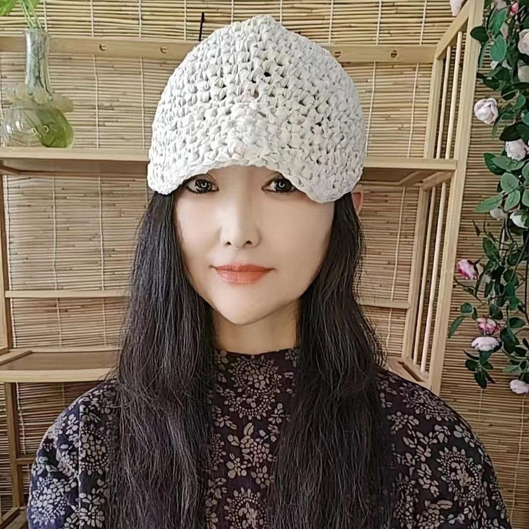 潮妈家手工布条小沿棒球帽