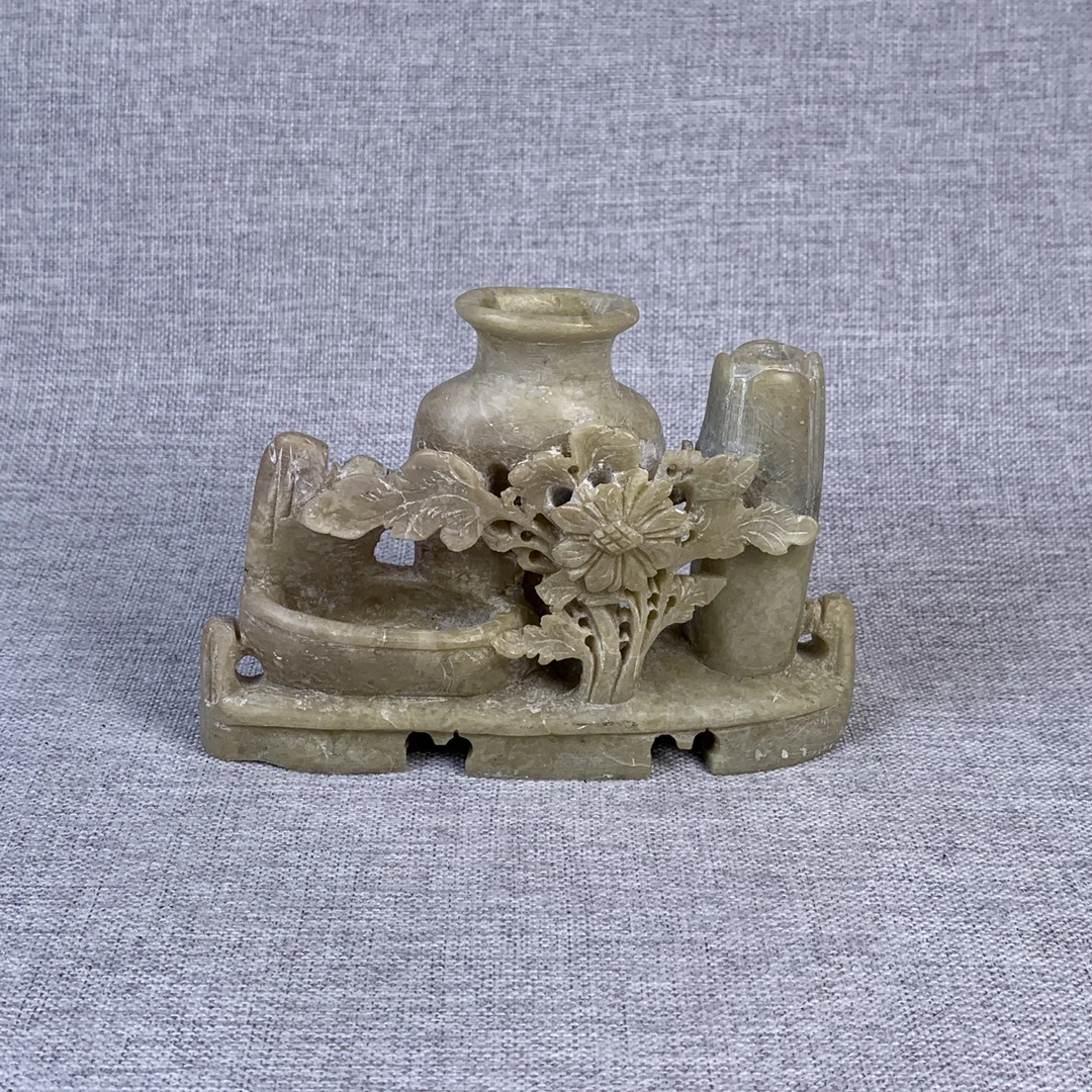 清代寿山石文房摆件古瓷器真品国营镇江市文物商店库出2877165