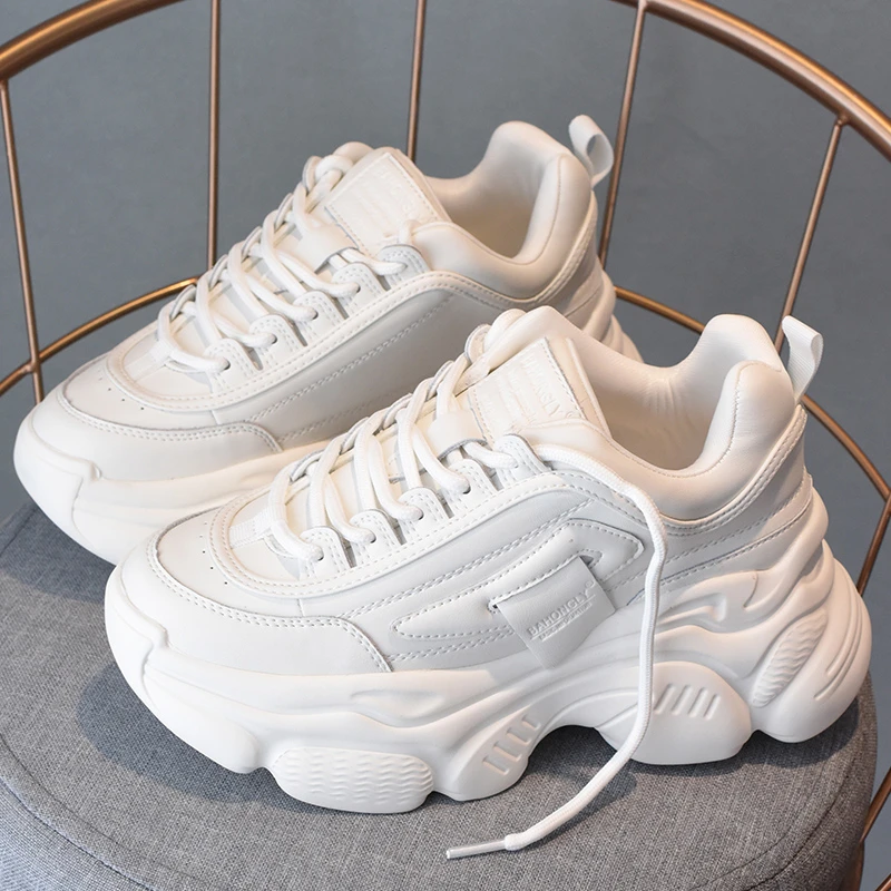 BAHONGLY/栢香妮2025新款老爹鞋女轻便厚底增高7cm休闲运动鞋ins