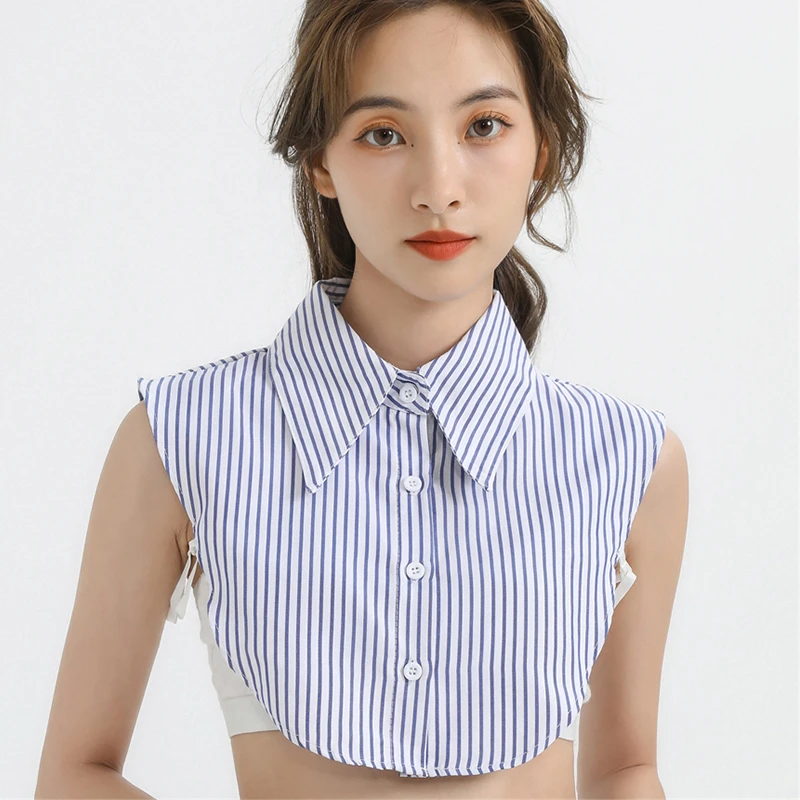 假领子女韩版装饰多功能条纹假衣领子衬衫衬衣领百搭假领春秋冬季