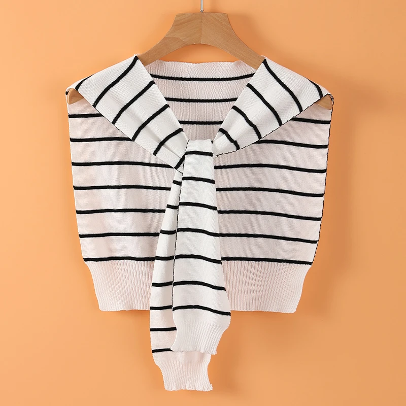 女士时尚学院风打结披肩春夏季韩版简约防晒针织围脖外搭裙子神器