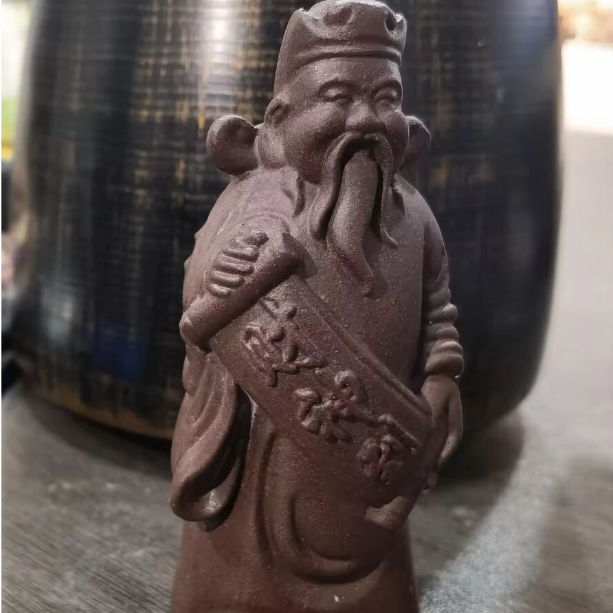 紫砂小财神到茶宠玄关博古架茶盘摆件