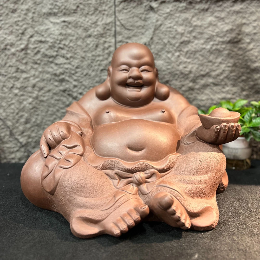 紫砂大弥勒茶宠摆件