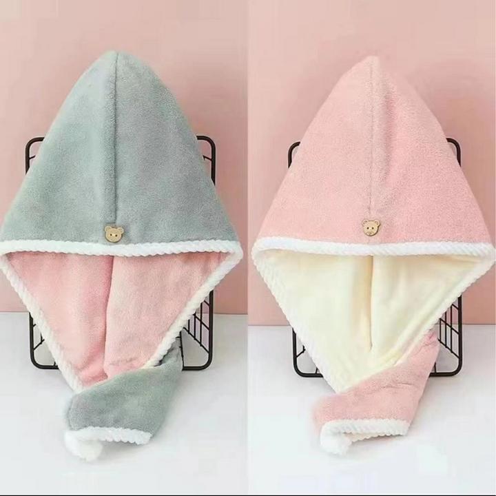 【4.99包邮】双层加厚强吸水速干成人干发帽高档珊瑚绒柔软浴帽洗头