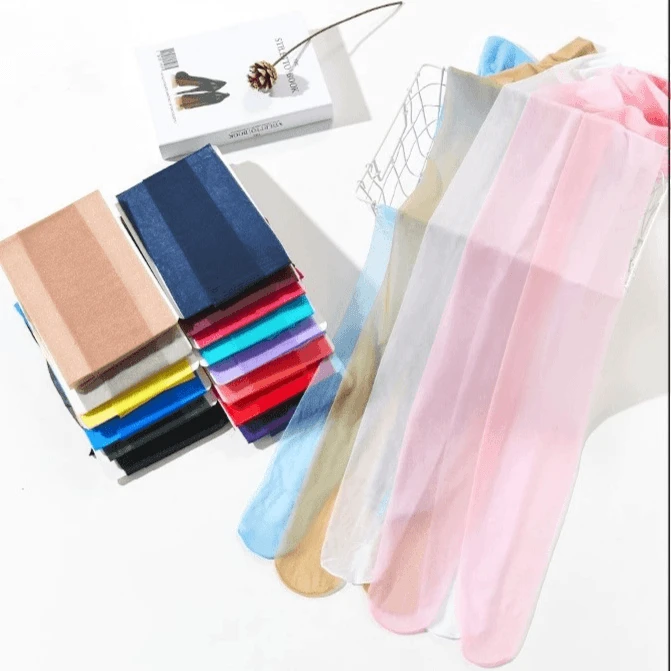 糖果色丝袜彩色超薄透明连裤袜夏季黑丝纯欲白色女粉色袜子