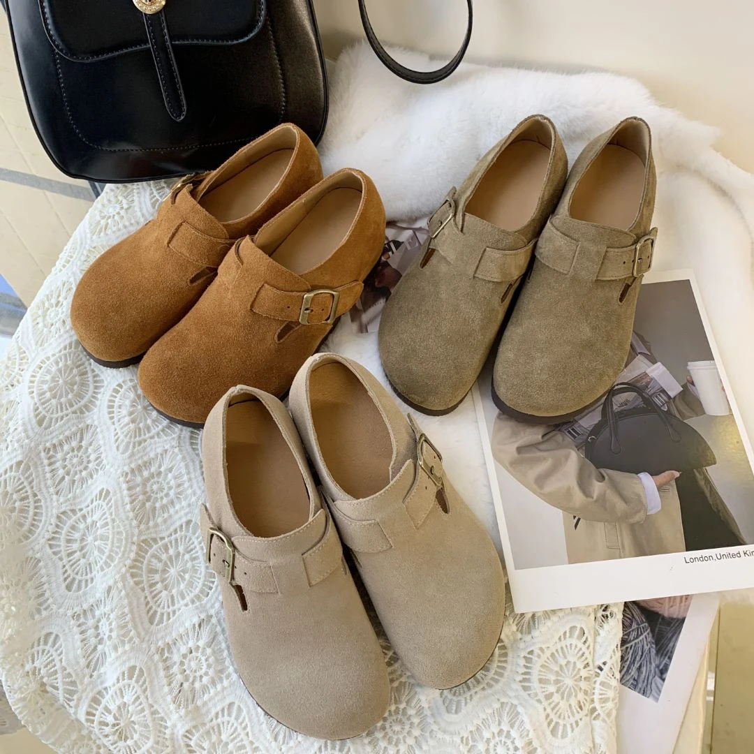 阿水小个子5厘米内增高勃肯鞋女小码女鞋313233全包真皮厚底博肯