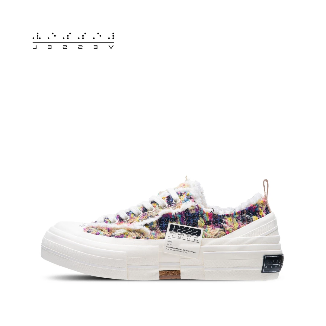 xVESSEL官方新品 #圣诞树# 粗花呢情侣款时尚百搭低帮 F22X70C