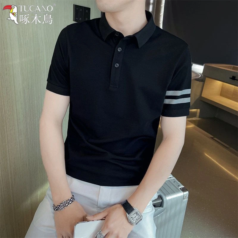 TUCANO/啄木鳥2025短袖男士夏季新款高端条纹polo衫薄款韩版体恤