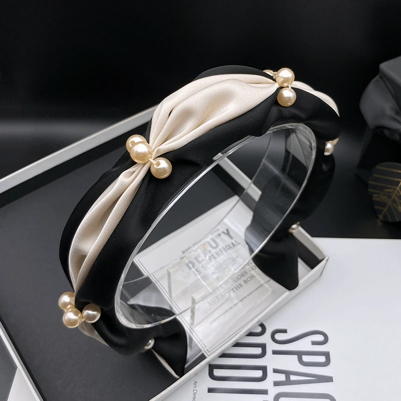 布艺复古发饰轻奢高档缎面气质发箍感百搭韩版高颅顶头箍外出发卡