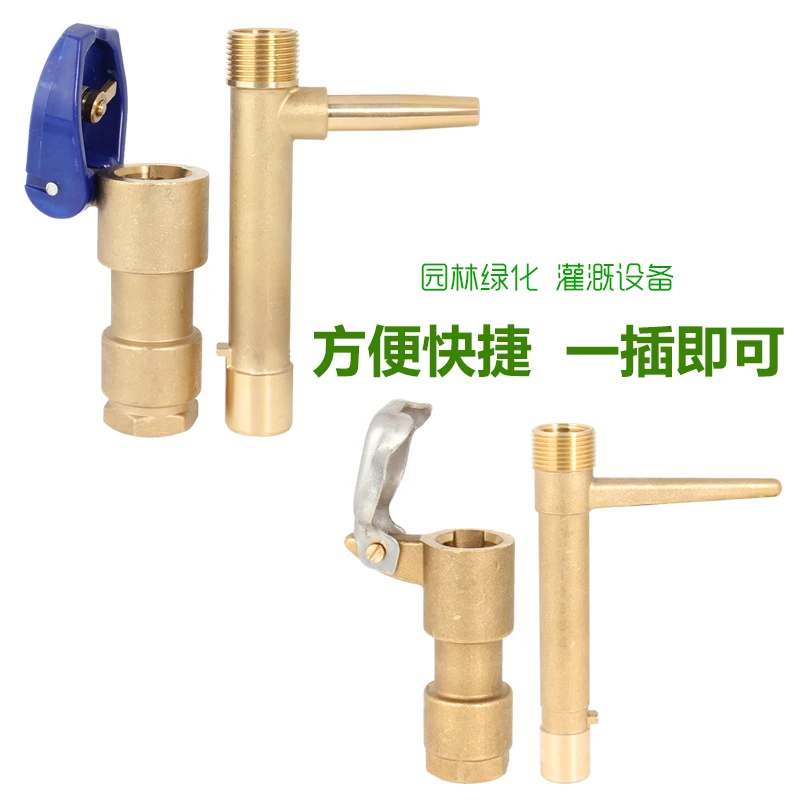 全铜绿化快速取水阀取水器小区户外浇水草坪水地插水管接头取水杆