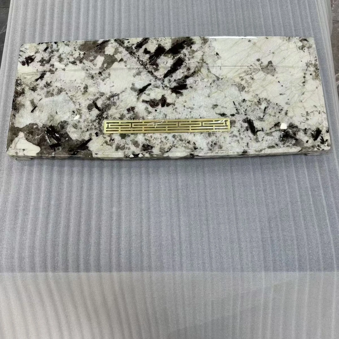 SY/奢业天然奢石茶盘雪山蓝奢石茶盘300*700