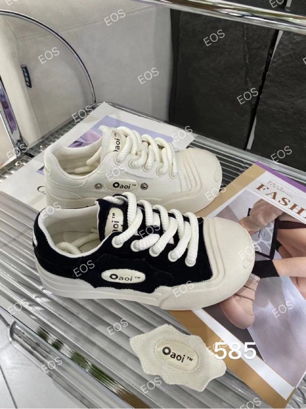 新款丑萌百搭厚底面包鞋585