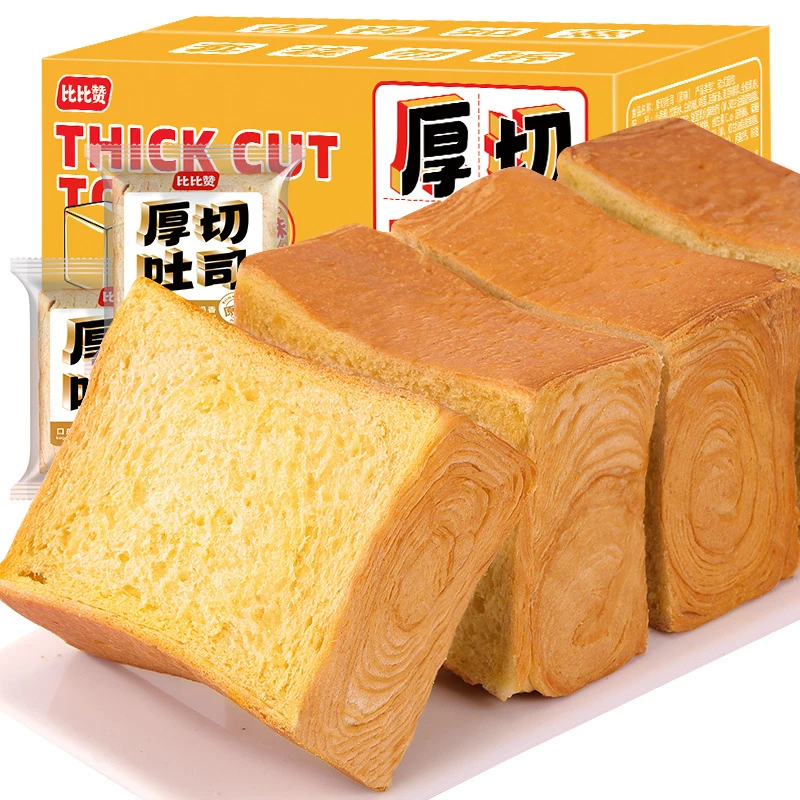 比比赞厚切吐司面包375g/箱 早餐晚餐代餐糕点浓醇香甜细腻大块