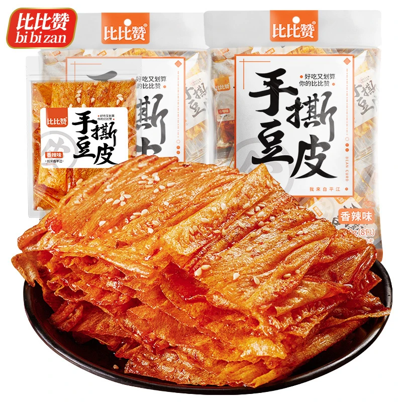 【爆款】比比赞手撕豆皮童年解馋好吃网红豆制品零食吃货小包装
