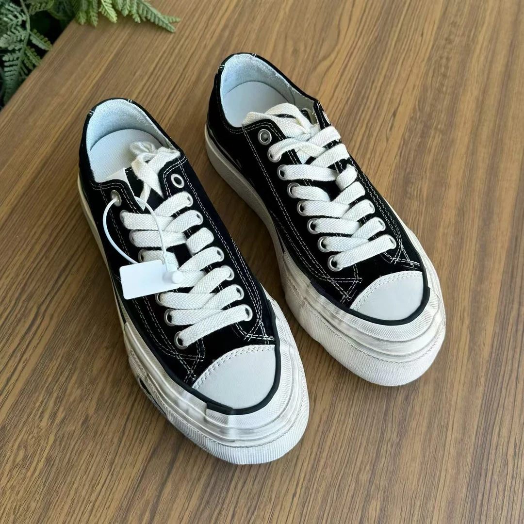 软木塞厚底硫化鞋复古做旧小众增高鞋