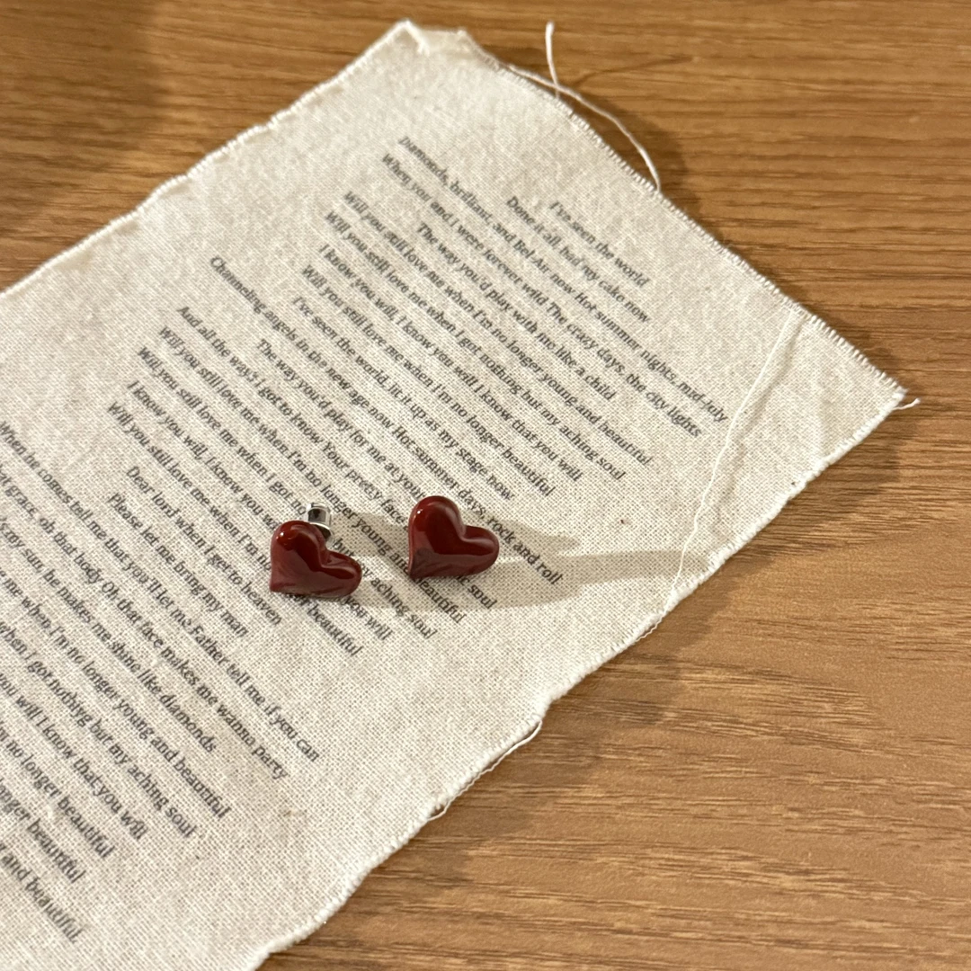 铜合金耳饰 HRY0-铜合金爱心简约耳钉HRY0-278