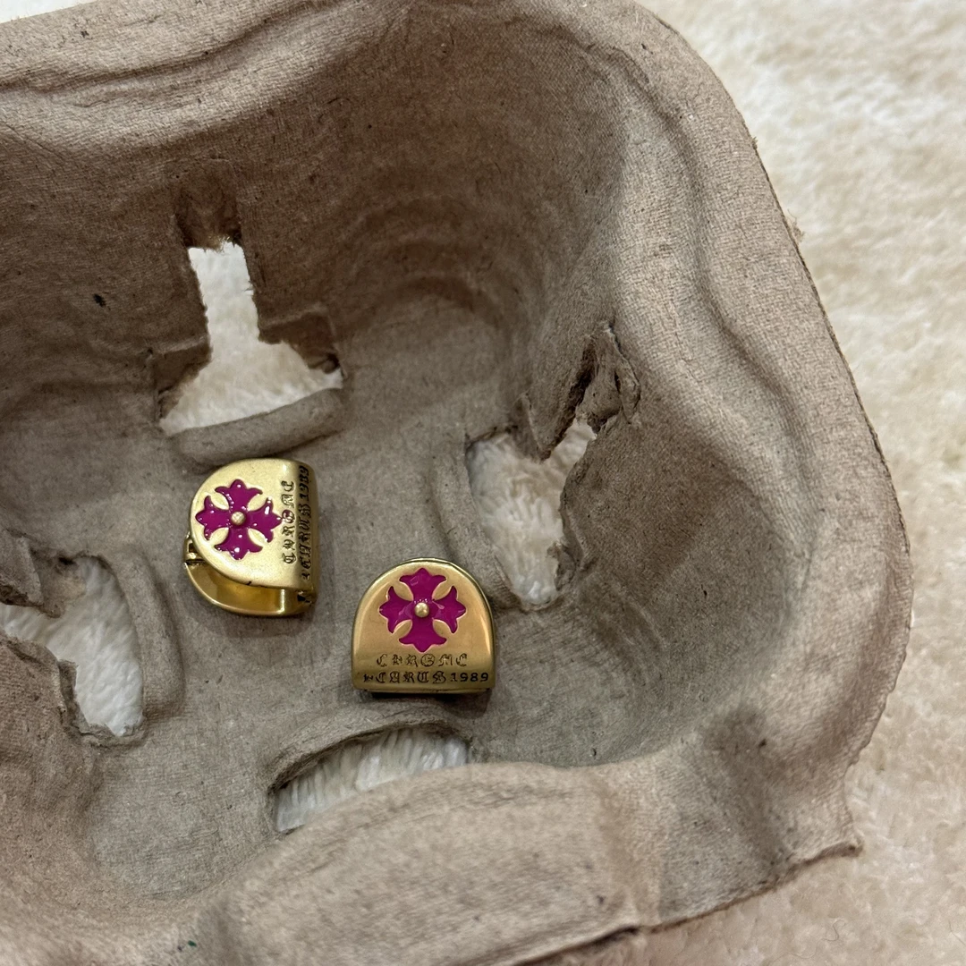 铜合金珐琅耳饰 HRY0-铜合金十字架个性珐琅耳钉HRY0-638