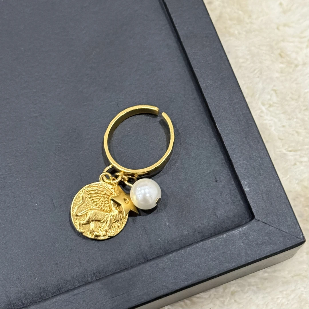 铜合金仿珍珠戒指 HRY0-铜合金个性吊坠CD百搭戒指HRY0-550