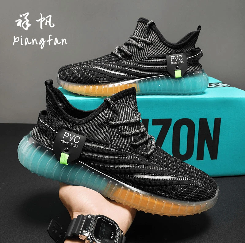 男鞋网鞋新款透气百搭飞织网面鞋男士运动休闲老爹鞋防滑跑步潮鞋