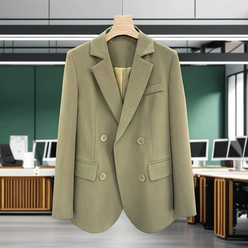胖MM大码西装女装外套双排2025秋季新款休闲英伦宽松时尚西服上衣