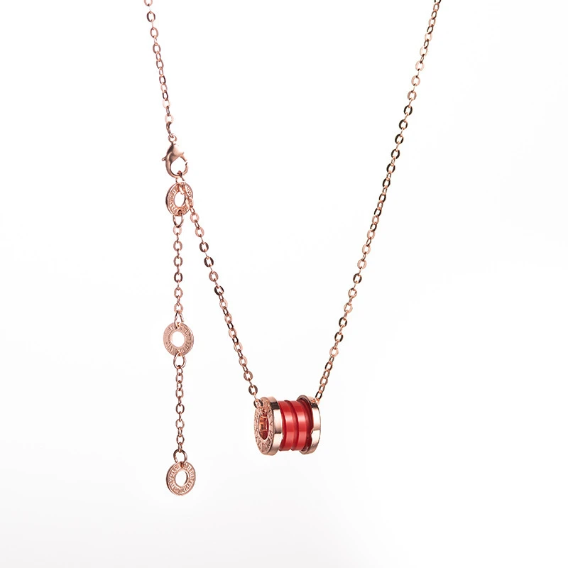 钛钢项链 弹簧陶瓷形项链罗马数字项链小红人项链网红同款锁骨链