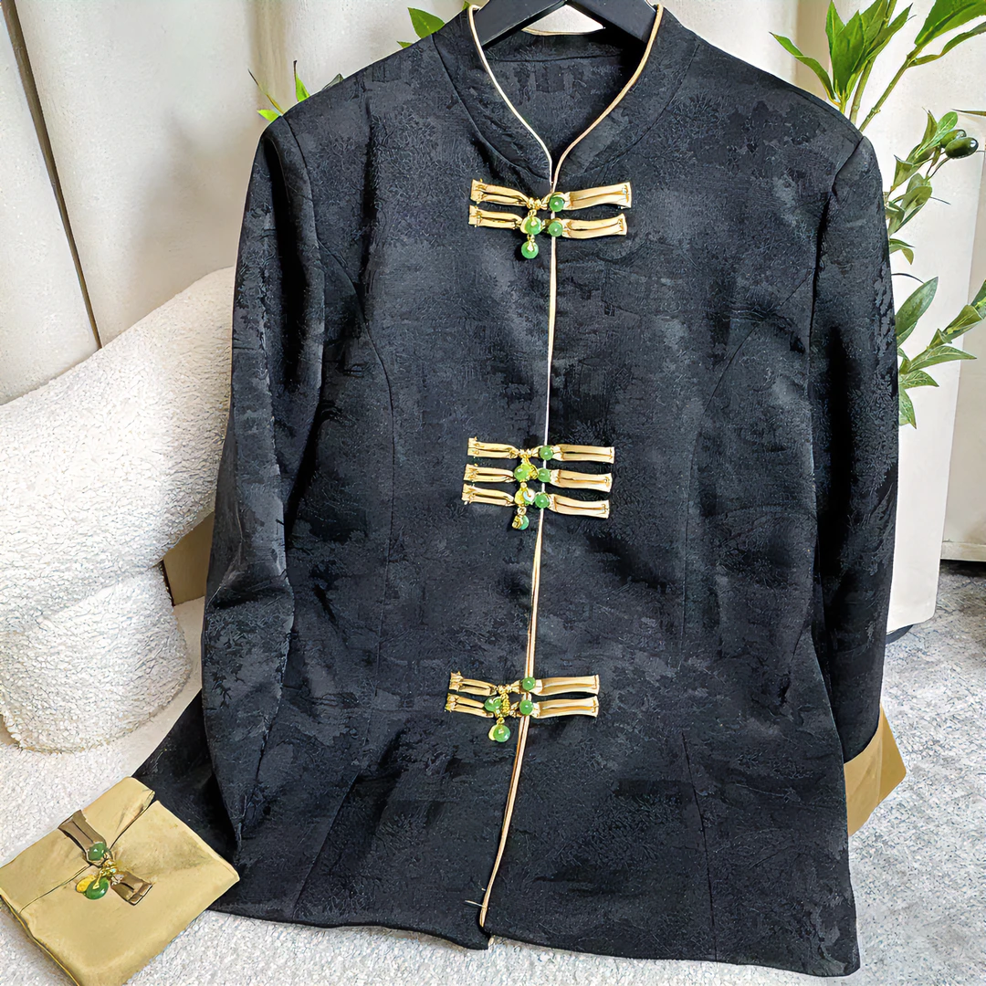 【金瑶】爆款气质复古新中式江南景色提花外套（131）