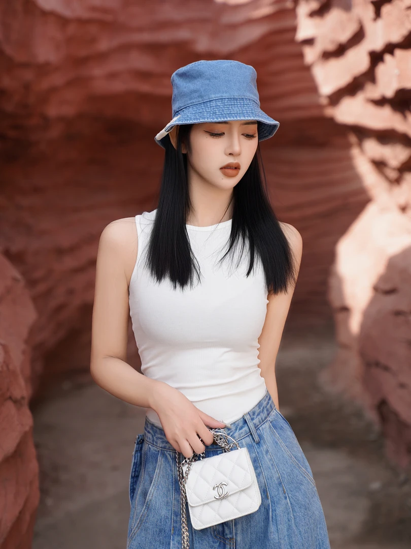 新款美式复古针织工字背心纯色修身无袖打底百搭吊带露背上衣女潮