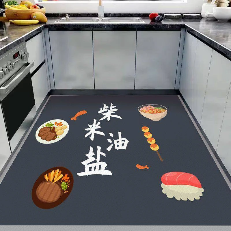硅藻泥厨房地垫耐脏吸油防水速干脚垫大尺寸满铺可定制厨房专用垫