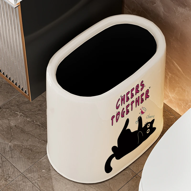 卫生间垃圾桶高颜值2025新款夹缝垃圾篓卡通厕所大容量垃圾桶客厅