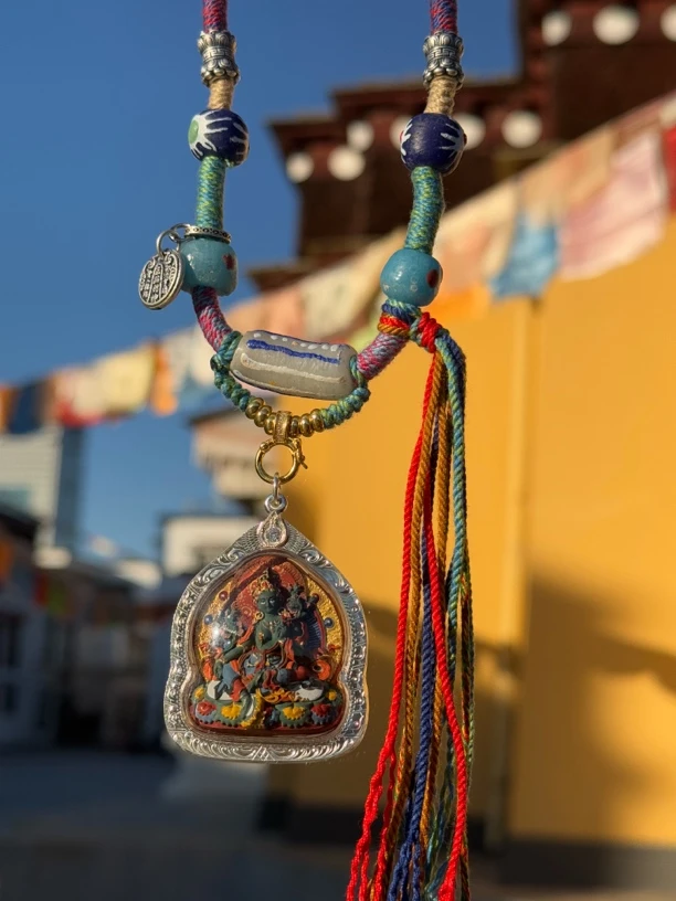 非金属亚克力吊坠 藏式吊坠绿度纯手绘毛衣链时尚