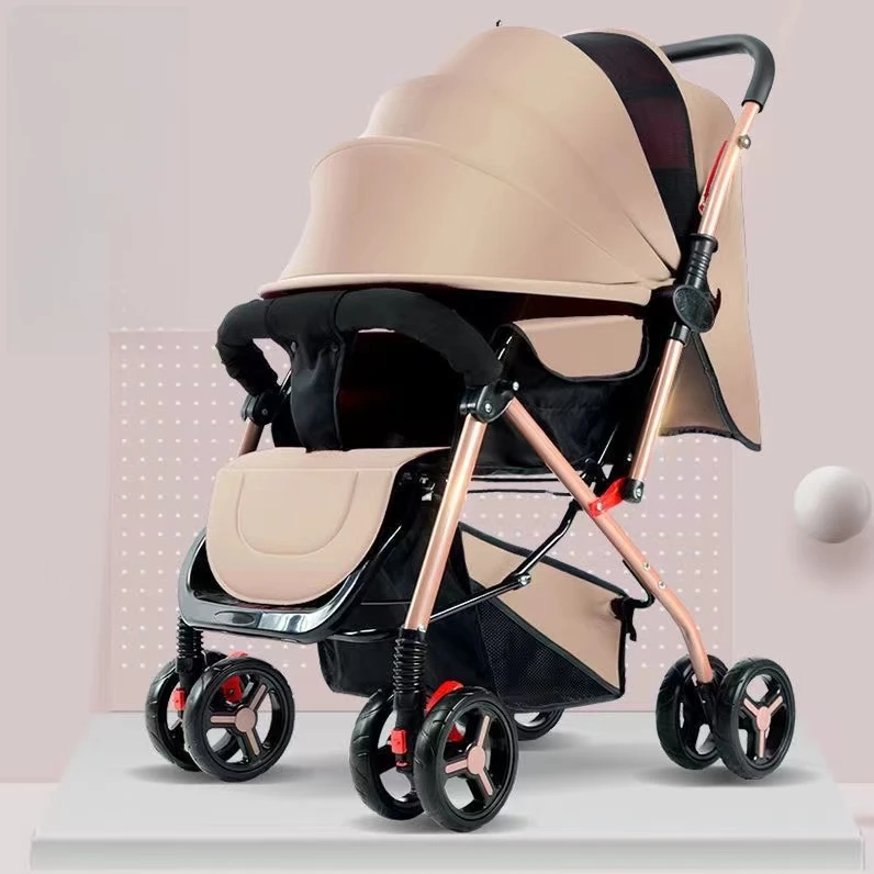 婴儿车手推车可折叠轻便外出宝宝儿童折叠加宽推车（颜色款式随机）