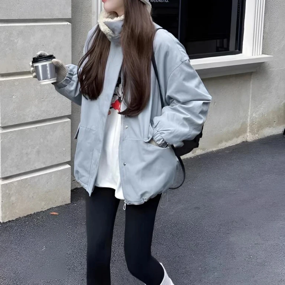 【加绒加厚】冬季显瘦显高女外套时尚韩版派克服休闲宽松气质百搭